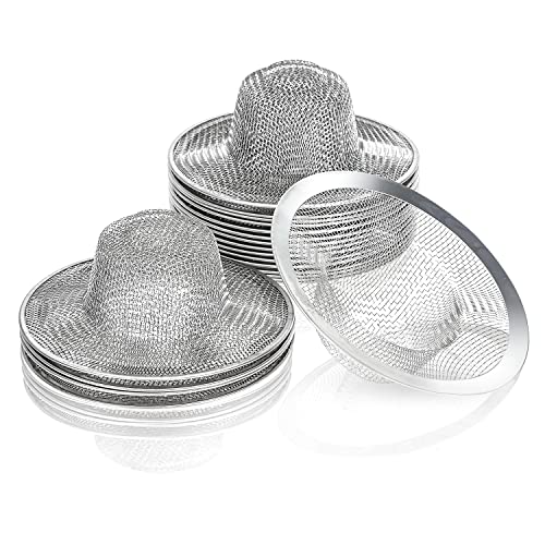 Kingrol Paquete de 20 coladores de fregadero de acero inoxidable, trampa de filtro para cesta de 4.5 pulgadas para cocina, baño, balcón, desagüe de suelo Cover