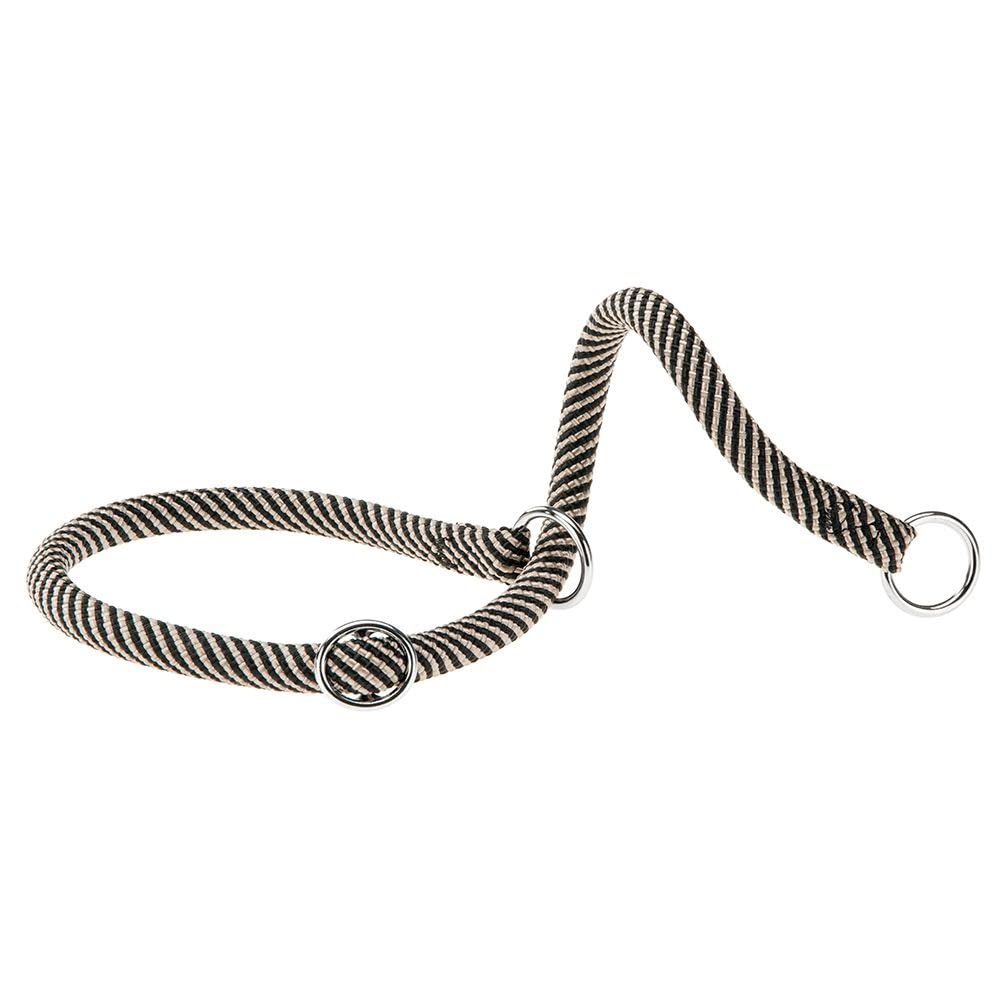 Ferplast Dog Collar, Training Collar with Adjustable Rings, in Nylon Cord, Length 50 cm, Thickness 13 mm, Brown-Black