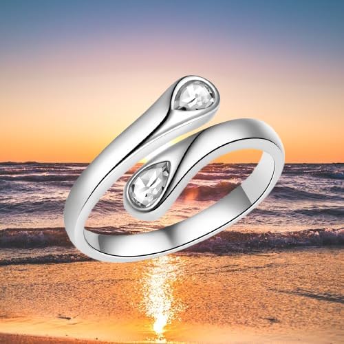 Fookduoduo Sterling Silver Adjustable Thumb Birthstone Rings for Women Promise Love Pinky Ring for Her Birthday Gifts Jewelry - Image 5