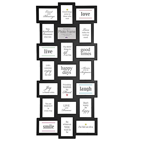 Innova Editions Múltiples marco de plástico marco 10x15 2x10x10 (42x28), plástico y estireno, Maggiore, XV Black