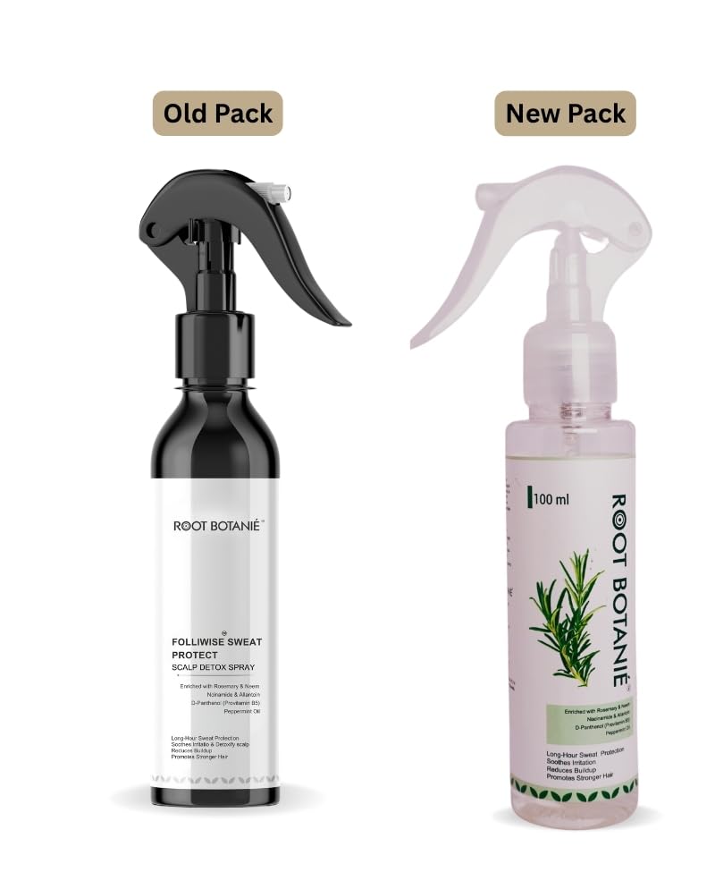Image of FOLLIWISE Scalp Detox Hair Growth Spray | Reduces Hair Fall, Strengthens Roots & Strands | Sweat Control & Buildup Removal | Rosemary, Niacinamide, Neem & Peppermint | 100ml | All Hair Types