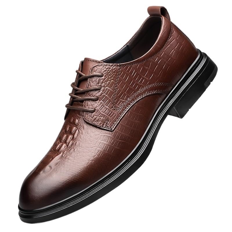 Men's Fashion Dress Shoes Mens Shoes Classic Business Leather Oxford Shoes Comfortable Retro Casual Formal Shoes for Men(Brown,8.5)