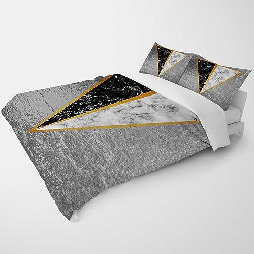 YANFENQI Full Size Duet Covers Marble Texture Printed Geometric Country Bedding for Women & Men’S...