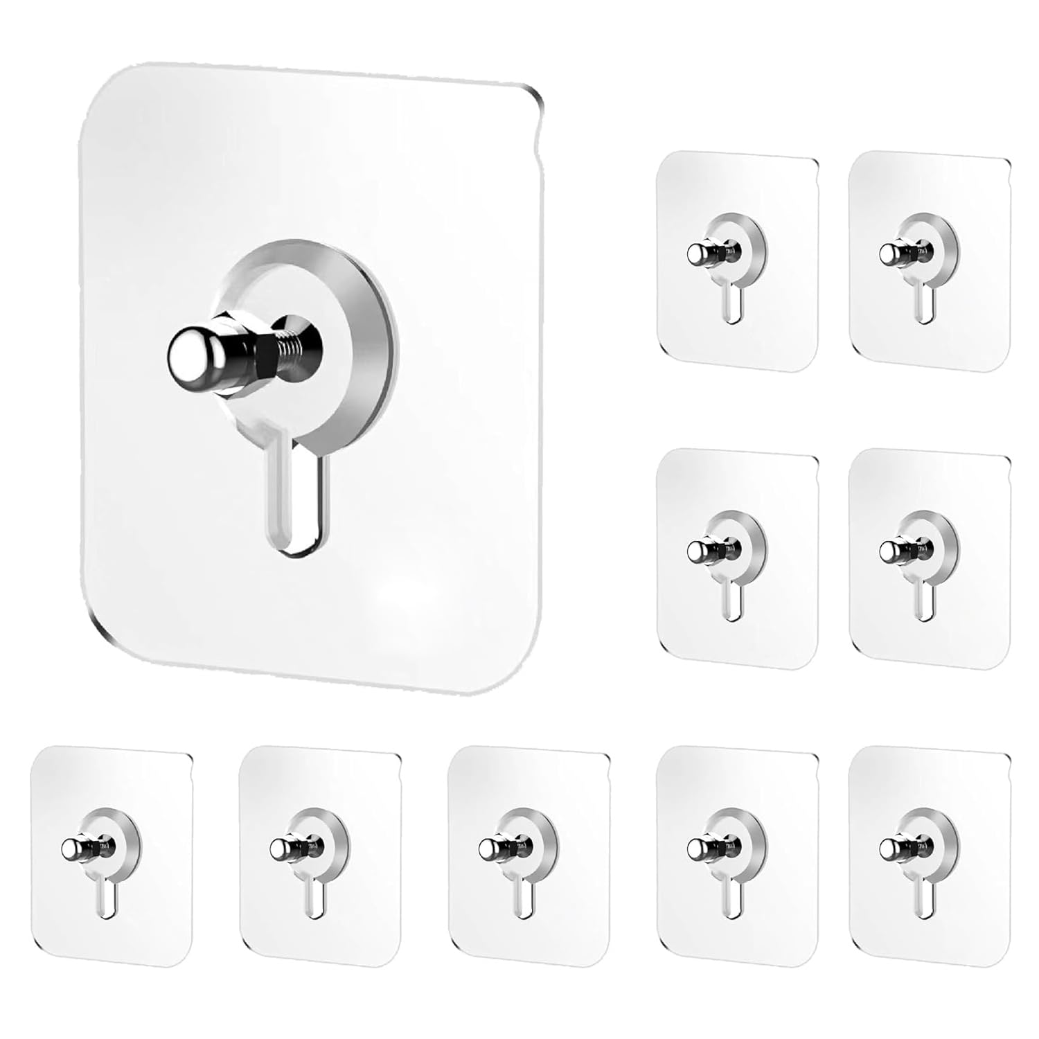 Everline Strong Nail Self Adhesive Photo Frame Sticky Screw Hooks Heavy Duty Holder Wall Hanger Hook for Hanging Clothes Without Drilling Transparent Pack of 10 (B0D4QZ4FJF) Amazon Price History, Amazon Price Tracker