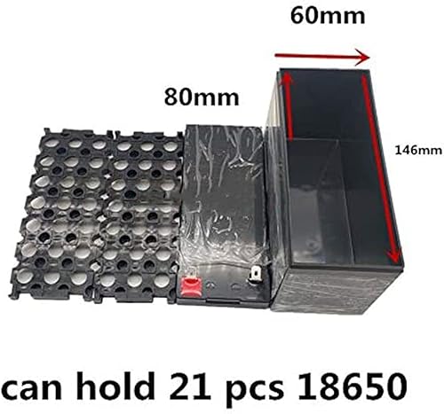 Miniatura 3 de XBERSTAR Soporte de batería 18650, 12V 3S 7P Li-ion DIY Case Holder para batería 18650 Powerwall Abrazadera puntual (negro)