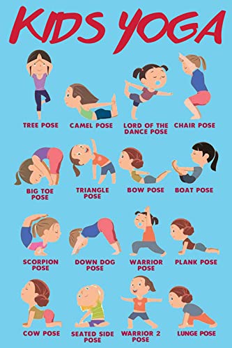 Wall Sticker Poster for Children|Kids Yoga|Home Wall Decor|Decorative Wall Poster|Poster for Nursery School, Kids Room, Kindergarten|Kids Learning Poster for Decoration|Self Adhesive Wall Poster