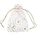 Produktbild MEJOSER 100 Stück Organzasäckchen 9 x 12cm Organzabeutel Schmuck Geschenk Organza Säckchen Beutel Klein zum Befüllen für Hochzeit Fest Party Weihnachten Schmuckverpackung mit Kordelzug Weiß