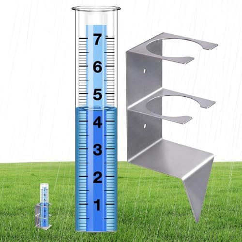 laxreheye Pluviómetros para jardín, pluviómetro Digital – Pluviómetro portátil de con estaca – Indicador de Agua Reutilizable, recolector de Agua de Lluvia para Caminos, Patio, jardín,