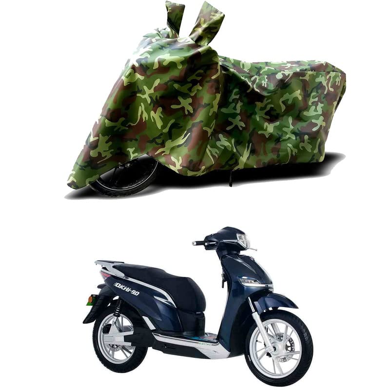 Image of 100% Water Resistant Full Bike Scooty Two Wheeler Body Cover Compatible for Okinawa Okhi90 /UV-Rays /Heat Protection /Birds Dropping /Scratchproof /Dust Proof /Waterproof /All Varients[Green MJ]