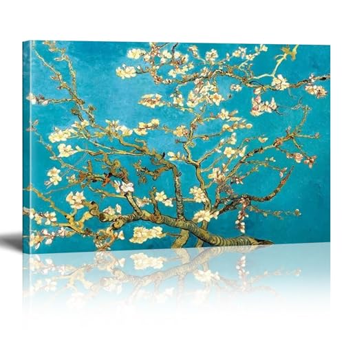 Impression Van Gogh fleur d'abricot art mural grand format deco maison salon 70x90