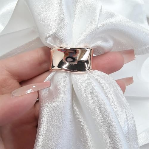 Image of Dainty Oblate Silk Scarf Ring Brooch for Women Minimalist Geometric Shawl Scarves Buckle Wrap Clasp Clip Rings Brooches Fashion Dress Accessories Jewelry