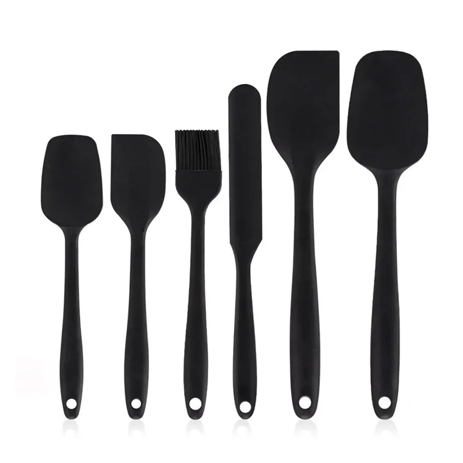 Juego de espátula silicona 6 piezas resistente al calor(Black)