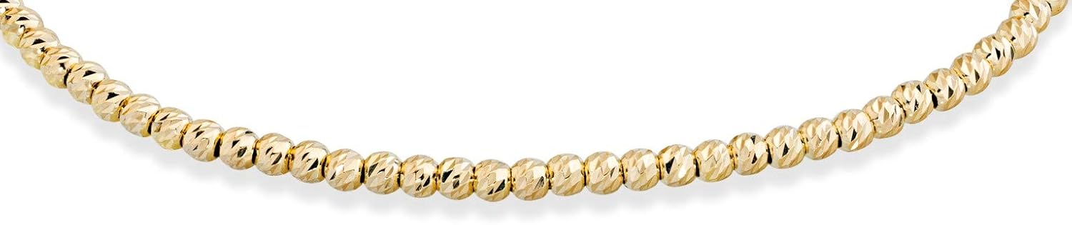 Miabella 925 Sterling Silver or 18K Gold Plated Diamond-Cut Adjustable Bolo 2.5mm Bead Ball Bracelet for Women, Made in Italy - Image 4