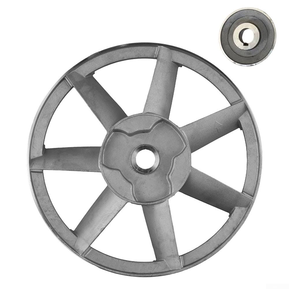 Puleggia per compressore d'aria con compatibilità con cinghia triangolare di tipo A, diametro 265 mm e 300 mm, volano in metallo per sistemi a cinghia trapezoidale, foro fisso a scanalatura singola