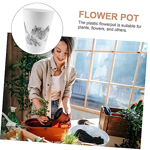 Pot de fleurs en résine avec drainage pour maison et bureau - 4