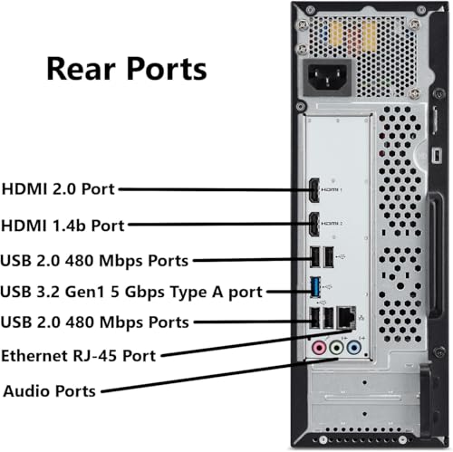 Image of Acer Aspire SFF Desk Business Desktop Computer, Intel Core i5(10-Cores /16-Threads), 16GB RAM, 512GB PCIe + 500GB Portable HDD, Small Form Factor, 2-Monitor Support 4K, Wi-Fi, Keyboard & Mouse, Win 11