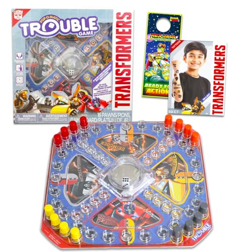 Transformers Pop Up Board Game - Bundle with Transformers Board Game for Kids with Pop Up Dice Plus Tattoos More | Games for Birthday Party