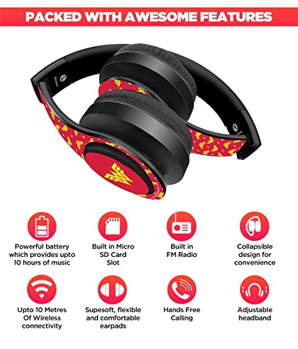 Image of Macmerise Wonder Woman 1984 Red - Decibel Wireless On Ear Headphones, Multicoloured,SODCIBLDC5648