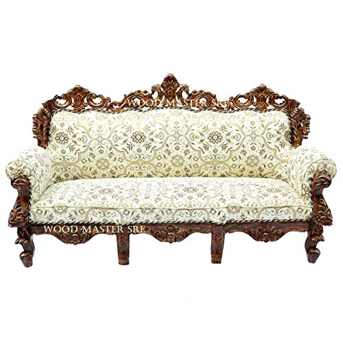 Image of Luxury Wooden Teakwwood Five Seater Sofa Set for Living Room (Honey Brown) Solid Wood Outdoor Chair 5 Seater Sofa | (22)