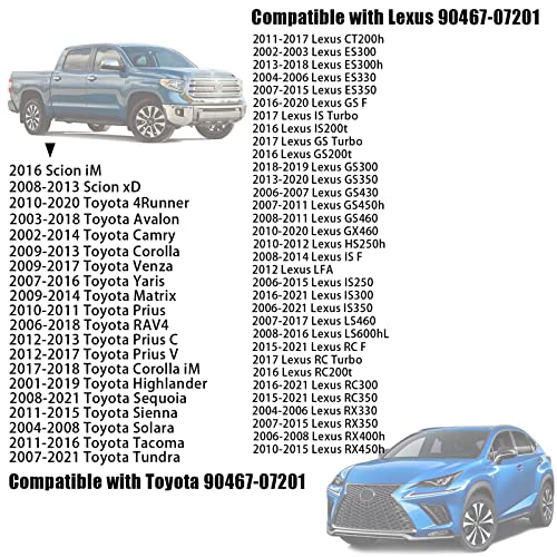 Image of 100Pcs Nylon Engine Under Cover Push-Type Retainer Clips Engine Splash Shield Fender Liner Trunk Lid Trim with Bonus Fastener Remover Compatible with Toyota Lexus 90467-07201