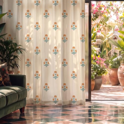 Best Curtain Sets: Festive Blackout vs Sheer 41 Urban Space 100% Cotton Curtains for Window, 60-65% Room Darkenin...