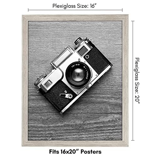 Americanflat 16x20 Picture Frame with Polished Plexiglass - Wide Picture Frames Made of Engineered Wood for Vertical or Horizontal Wall Display - Epic Collection - Driftwood