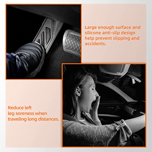 Sheam Dead Pedal Foot Rest Pad - Left Side Kick Panel Anti-Slip Thickened Compatible With 2007-2023 Jeep Wrangler Jk Jl Jlu 4Xe Gladiator Jt Adjustable No Drilling Black #TOP4