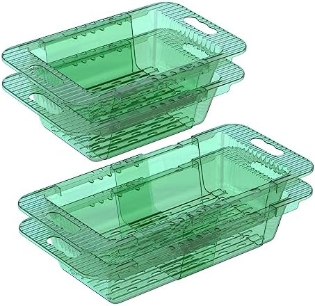 Vcansay Colander Strainer Over the Sink, Retractable Plastic Colanders, Green, 4 Packs