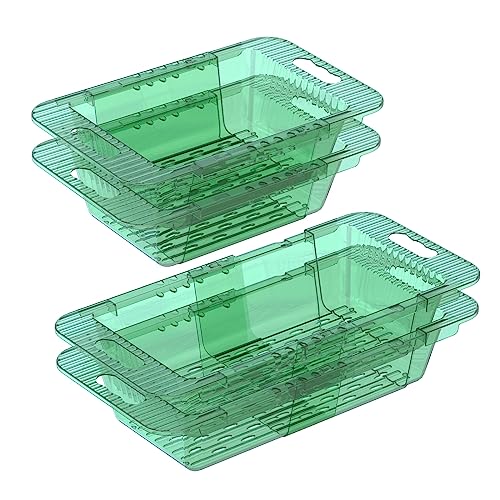 Vcansay Colander Strainer Over The Sink, Retractable Plastic Colanders, Green, 4 Packs #TOP29