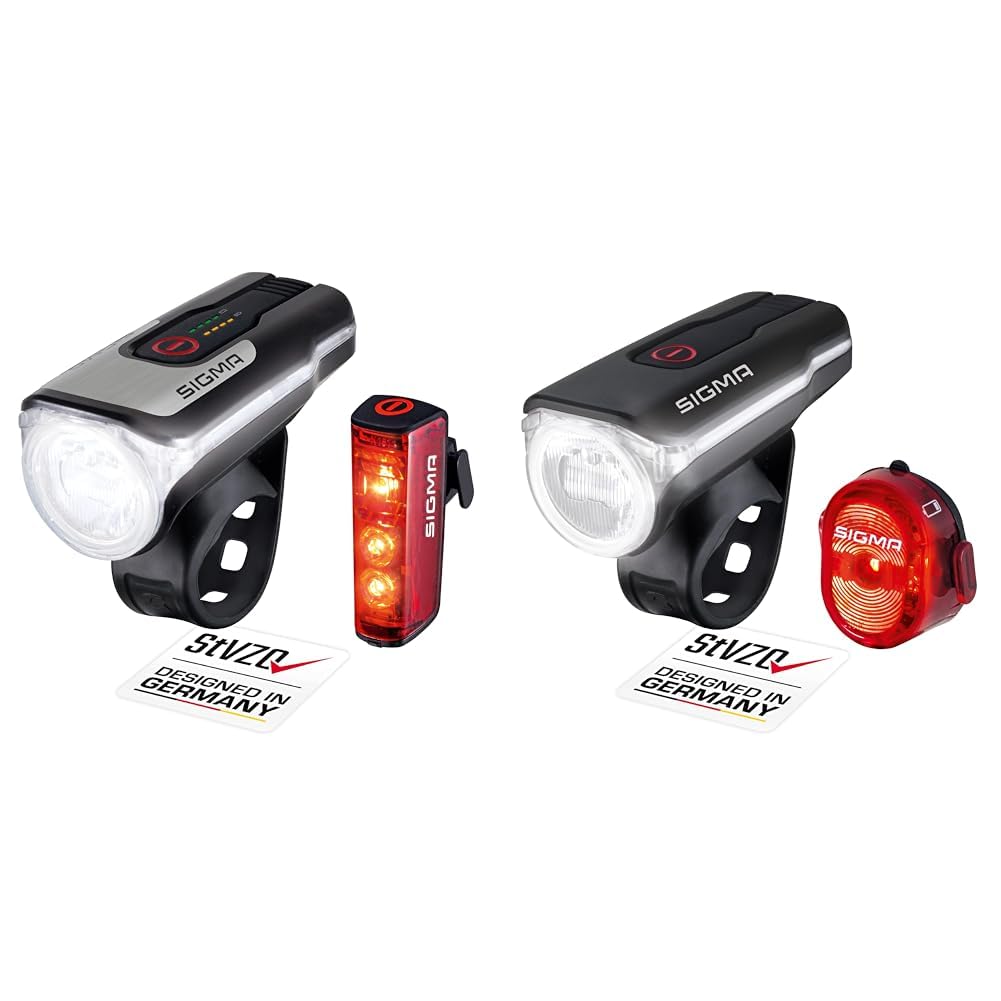 SIGMA SPORT LED Fahrradlicht Set Aura 80 Blaze - StVZO zugelassen, akkubetrieben für Pendler