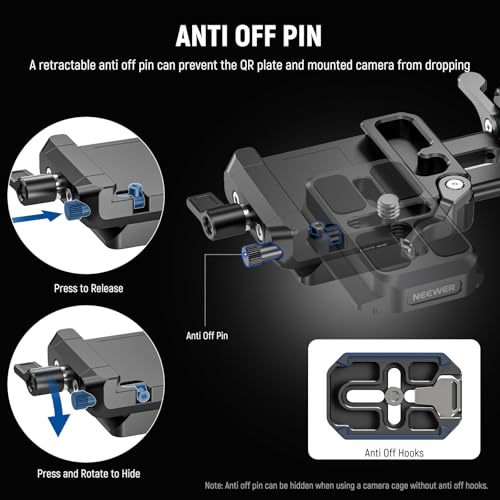 Image of NEEWER V Mount Battery Plate with NATO Rails, Arca Type Baseplate for RS4 Pro RS3 Pro Gimbal, Modular DSLR Camera Video Rig Compatible with SmallRig V Lock Battery Camera Cage, PS016