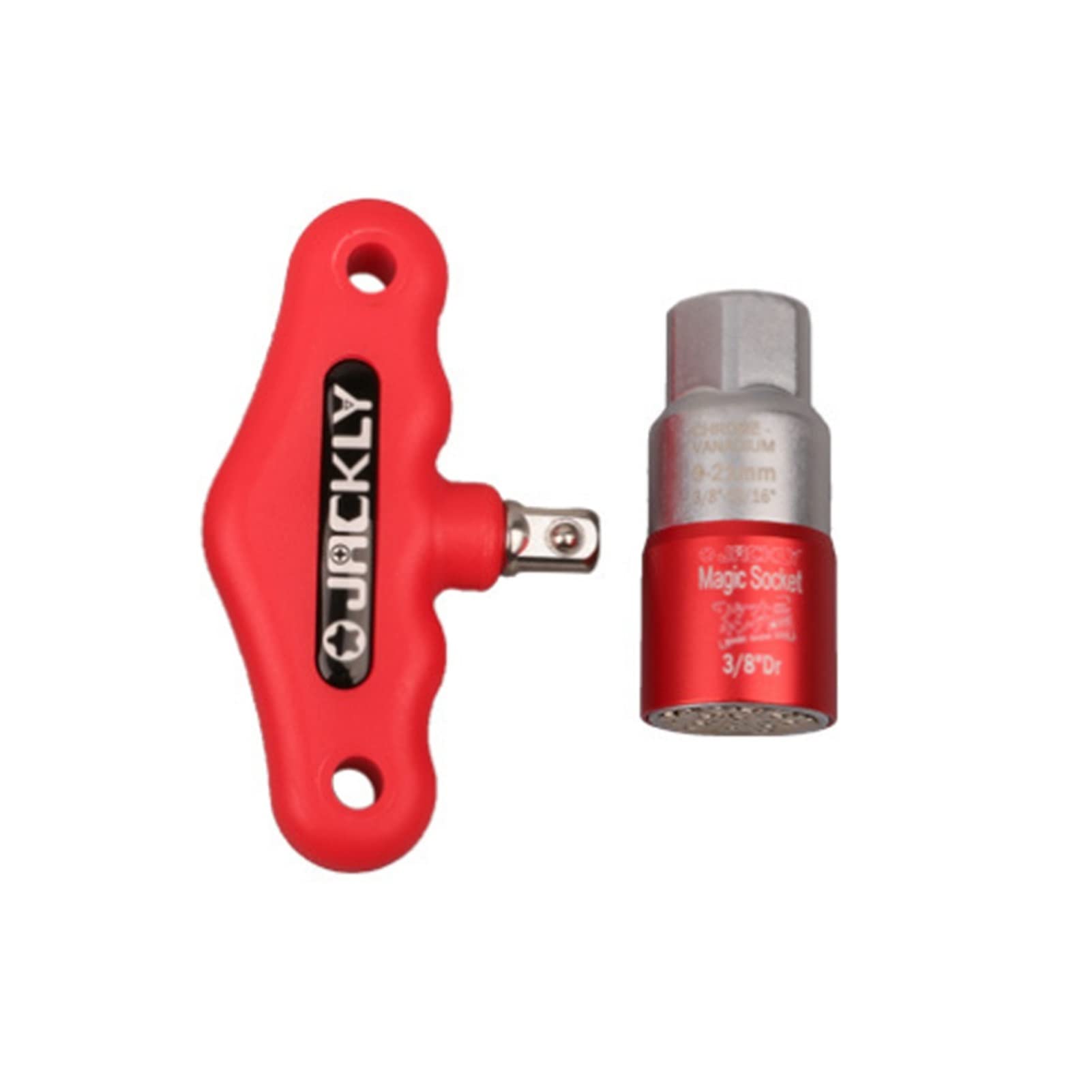 9-21mm Universal Socket Two-Piece Household Multifunctional Hexagon Wrench Portable Universal Hand Tool(Red Two-Piece Set)