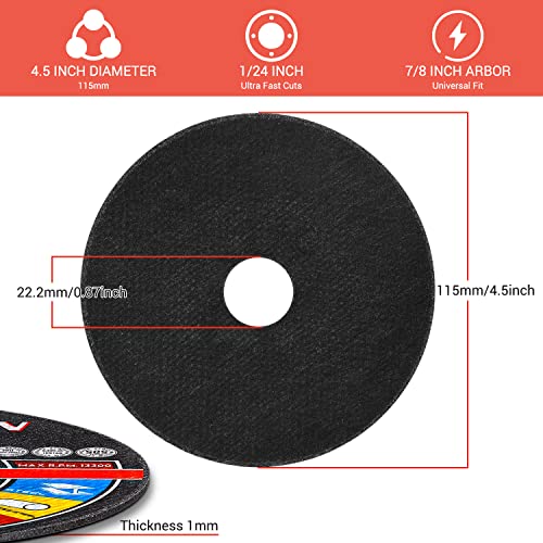 Walton Cut Off Wheels 50-Pack,4 1/2 Inch Cutting Disc，Metal & Stainless Steel Cutting Wheel For Angle Grinder,Thin Metal Cutting Disc(50Pcs 4 1/2 X0.04X7/8 Inch) #TOP5