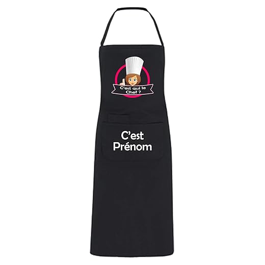 Tablier de Cuisine personnalisable - C'est qui le Chef ? - YONACREA