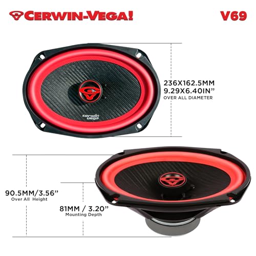 CERWIN-VEGA! "2025 Edition V69 – 6" X9" 2-Way Full Range Premium Quality Coaxial Car Audio Speakers, 420W Max Power - Sold in Pairs - Image 3