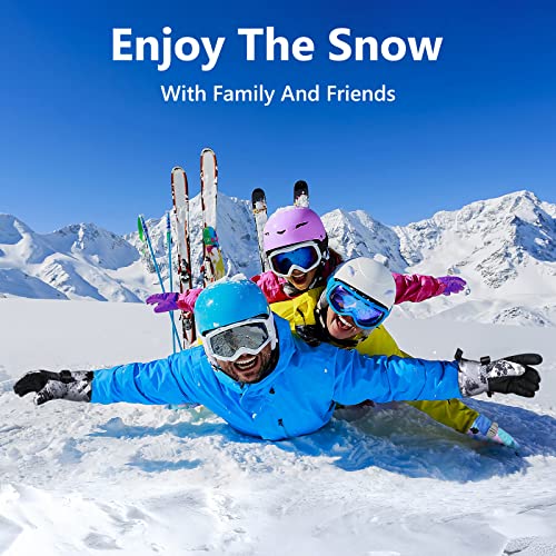 Image of Ski Gloves,Snow Gloves Waterproof Winter Warm Cold Weather Touchscreen Gloves for Parent& Child Kids Skiing,Snowboarding
