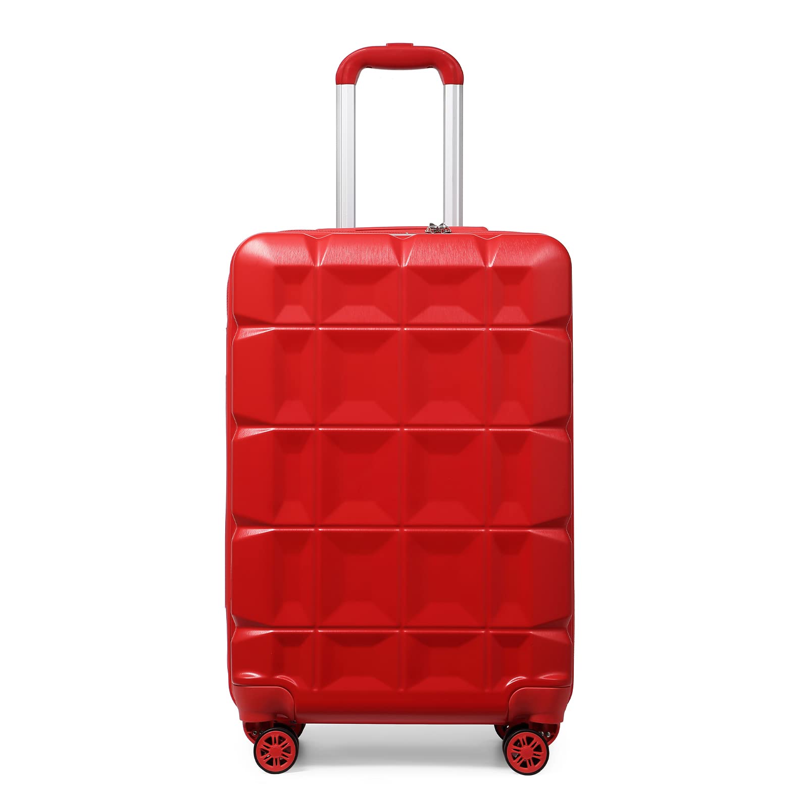Kono20" Carry On Cabin Luggage Lightweight ABS Hard Shell Travel Suitcase Trolley with TSA Lock and 4 Spinner Wheels (Red, 20")