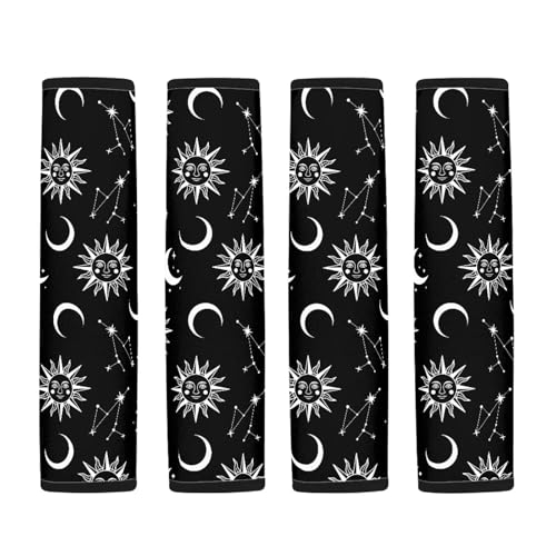 Image of AFPANQZ Moon Star 2pcs Universal Car Seat Belt Pads Cover Vehicle Seat Belt Comfort Shoulder Pads for Adults Comfortable Pads Cushion for Adults Kids Non-Slip Shoulder Straps