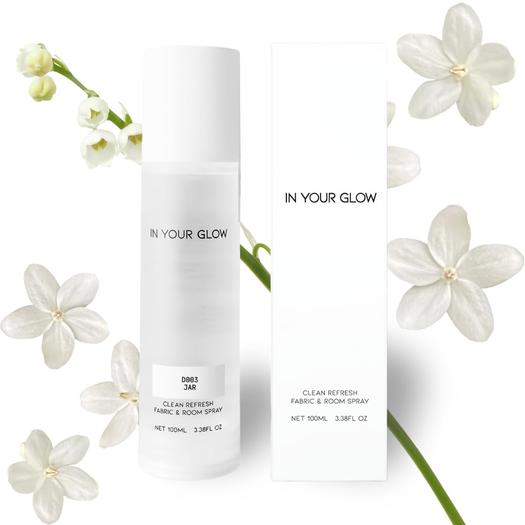 In Your Glow Fabric &amp; Room Mist Spray– Long-Lasting Clean Scent, Unisex Luxury Fragrance &amp; Odor Eliminator, 100ml- D003 JAR