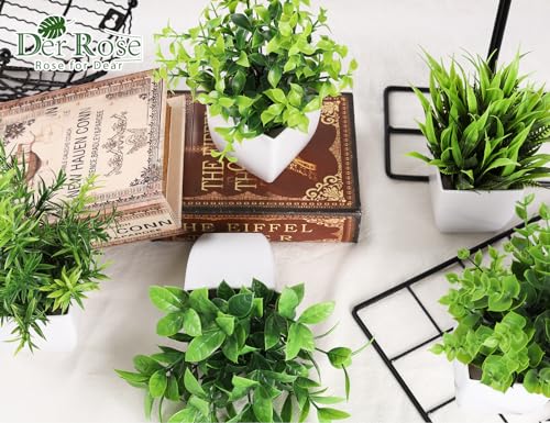 Der Rose 6 Pack Small Fake Plants Artificial Plants in Pots for Home Bthroom Bedroom Living Room Decor Indoor(White) - Cosy Home Interiors Der Rose 6 Pack Small Fake Plants Artificial Plants in Pots for Home Bthroom Bedroom Living Room Decor Indoor(White) - Image 3