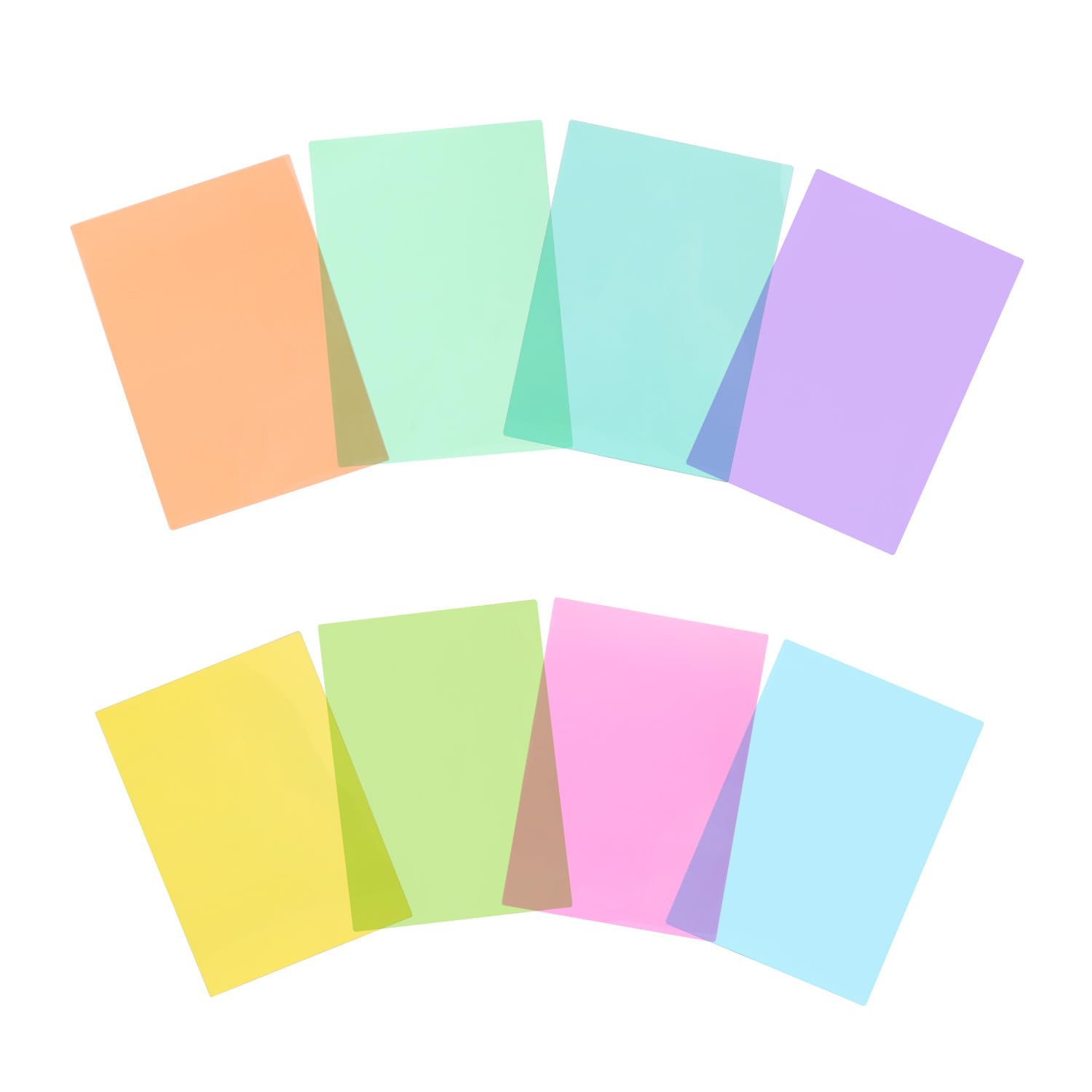 Pack of 16 A4 Plain Assorted Coloured Dyslexia Overlay Reading Sheets β PET Material, Rounded Corners