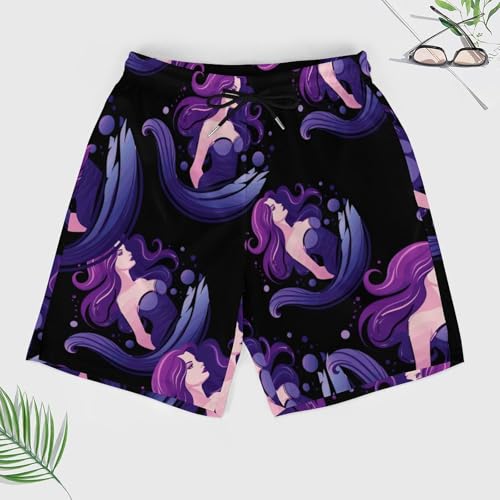 Mermaid Men's Swim Trunks Board Shorts Quick Dry Bathing Suit Swimwear with Compression Liner3