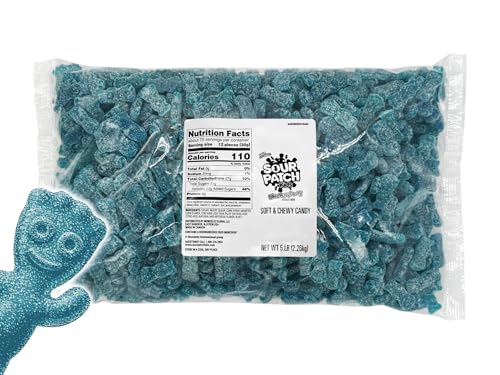 Blue Raspberry Sour Gummies – Bulk 5 LB Bag, Kid-Shaped Chewy Candy for Parties, Buffets, Halloween & Snacking