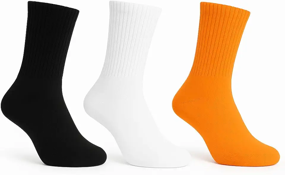 Kit 3 Meias Esportivas Corrida Academia Ciclismo Cano Médio Alto 15cm, Poliamida, Semi Compressiva, Tamanho 36-43, Unissex