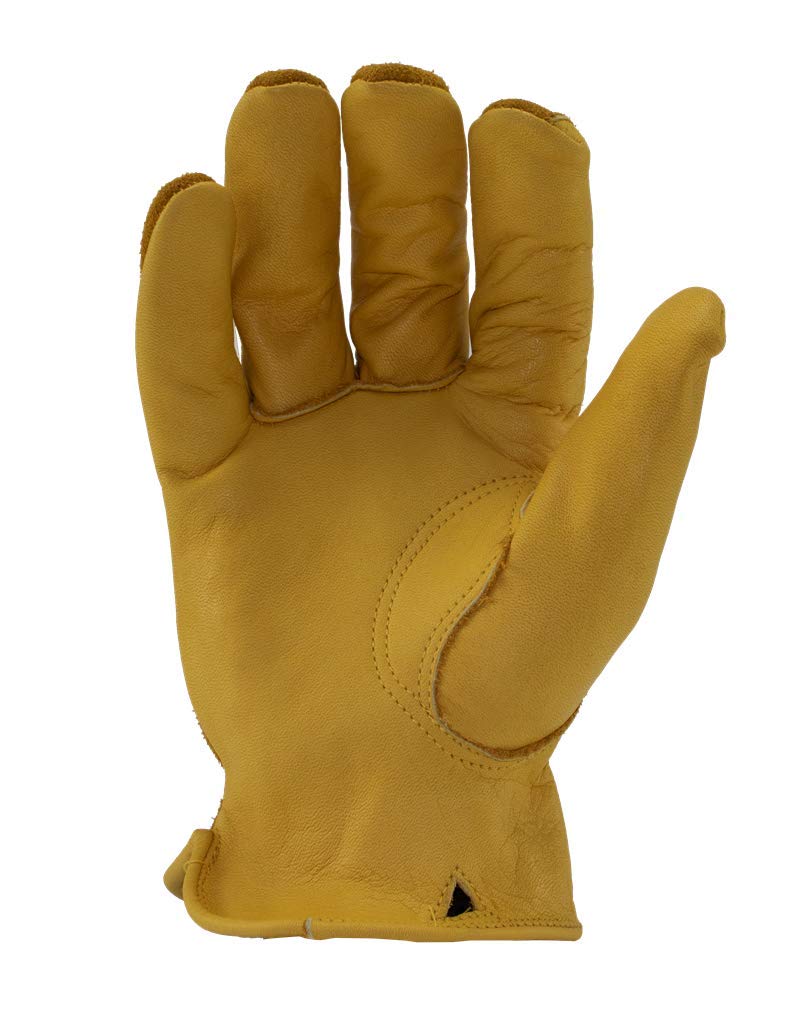 Ironclad Workhorse Gants de travail en cuir, utilisations suggérées pour l'aménagement paysager, le travail de ranch, les projets de bricolage, tailles XS, S, M, L, XL, XXL, XXXL (1 paire), cuir doré