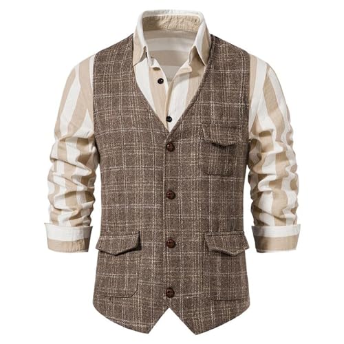 Men's Suit Vest Spring Summer British Style Plus-Size Vintage Suit Vest for men