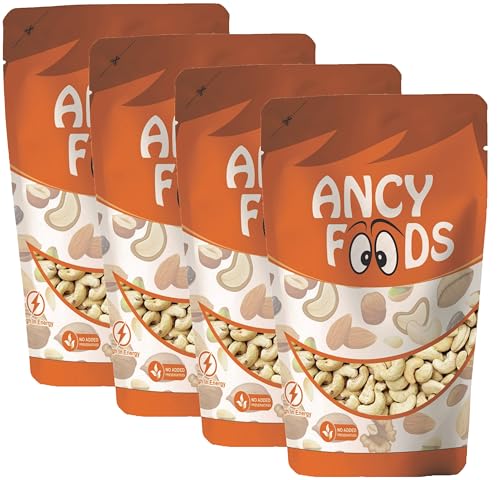 Image of Ancy Kaju (Cashew) 1000 Grams (250 Grams X 4) for All Ages | High in Protein and Boosts Energy and Build Immunity | Healthy Nutritious Cashew Nut | Delicious Vegan & Crunchy Kaju Nut for Cooking and Raw Eating