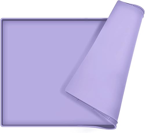 EIOKIT Tapete de comida para perros, bandeja de comida impermeable de silicona para perros y gatos, mantel individual antideslizante para mascotas,