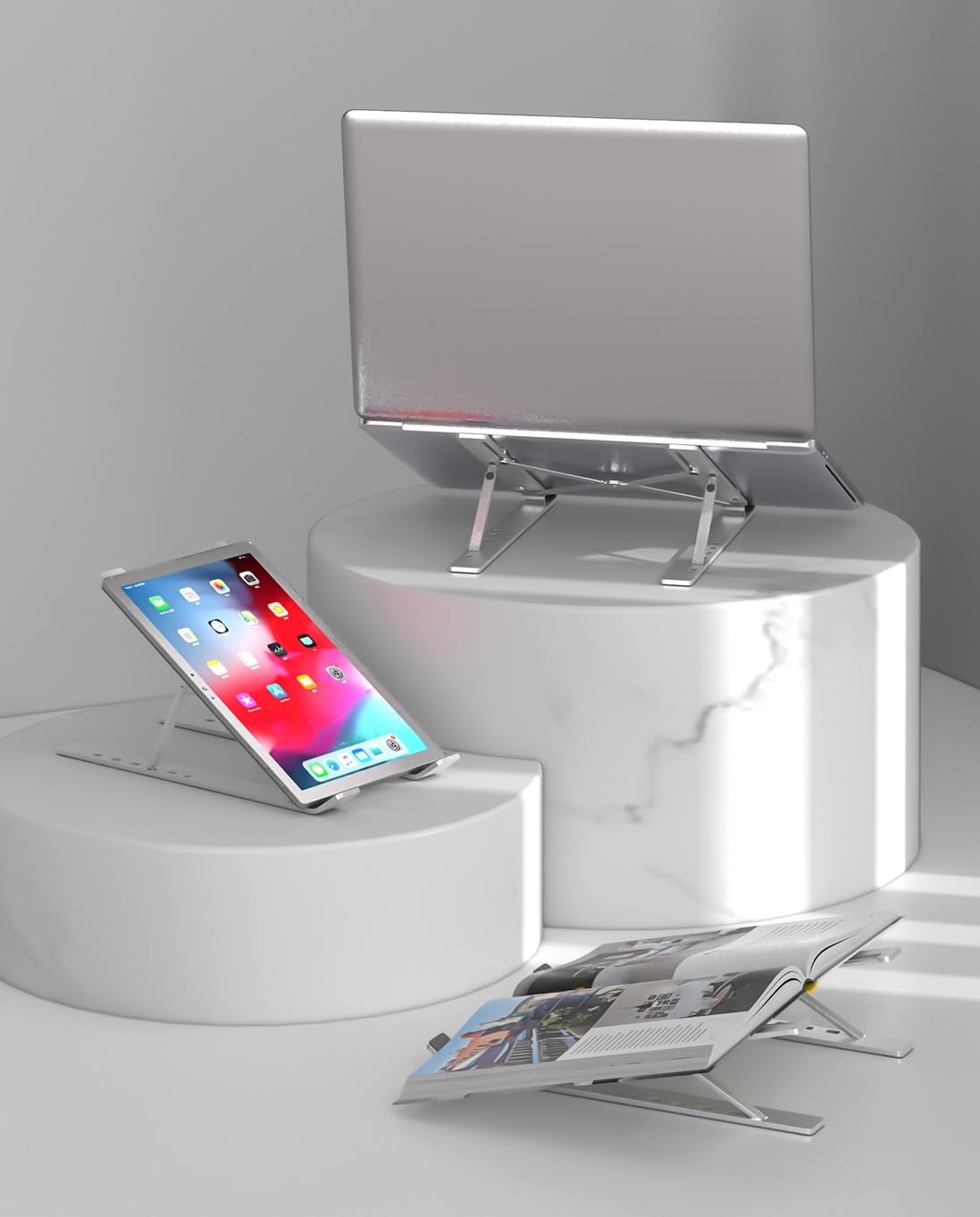 Foldable portable laptop stand convenient office desk stand laptop ABS silicone material foldable portable ventilated and laptop stand