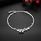 Flongo Fußkettchen Freundschaftsarmband, Freundschaftsarmbänder für 2 Edelstahl Armband Armkette Fußkette mit Münze Kügelchen Silber Elegant Damen